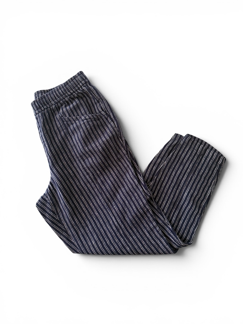 Old Navy Linen Blend Striped Cropped Pants